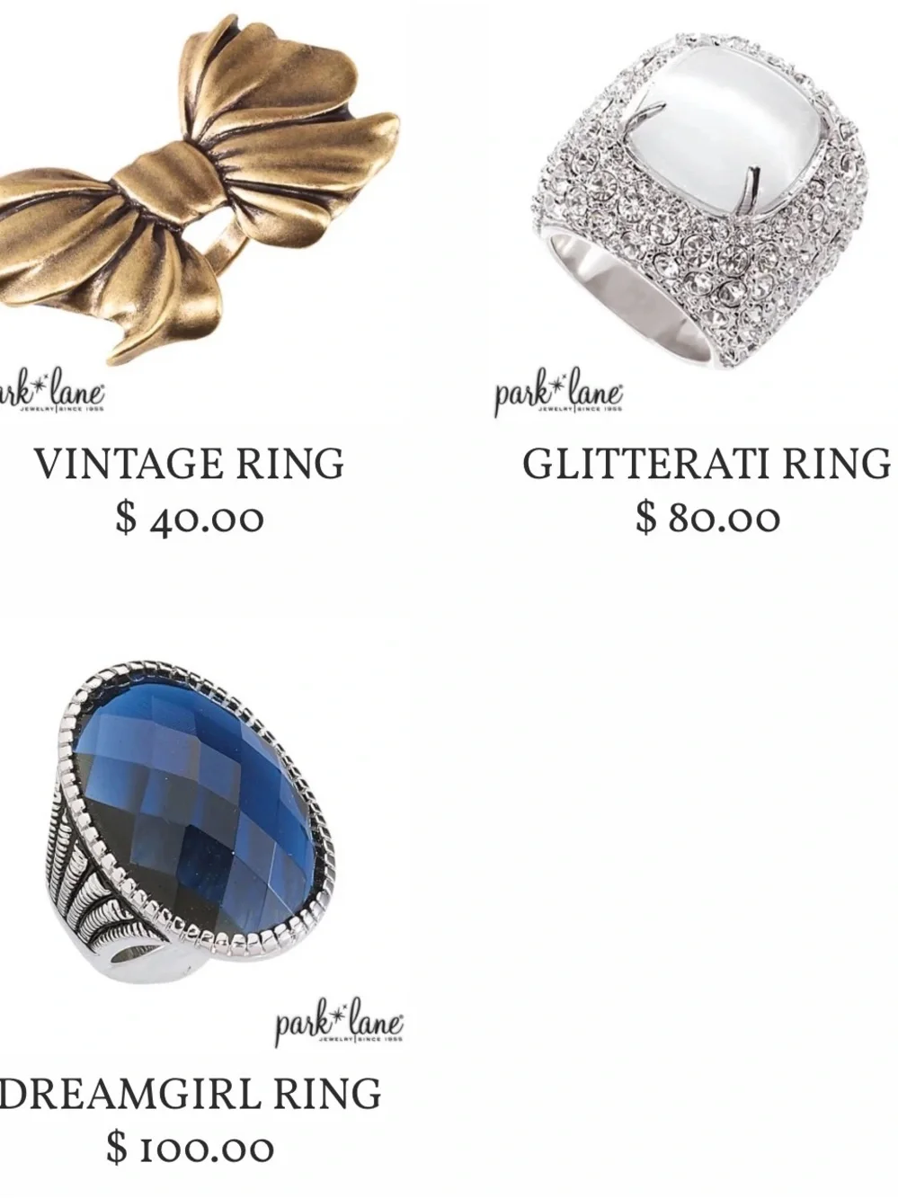 Park Lane Dreamgirl Ring Size 8 Retired Statement Ring NWT $100